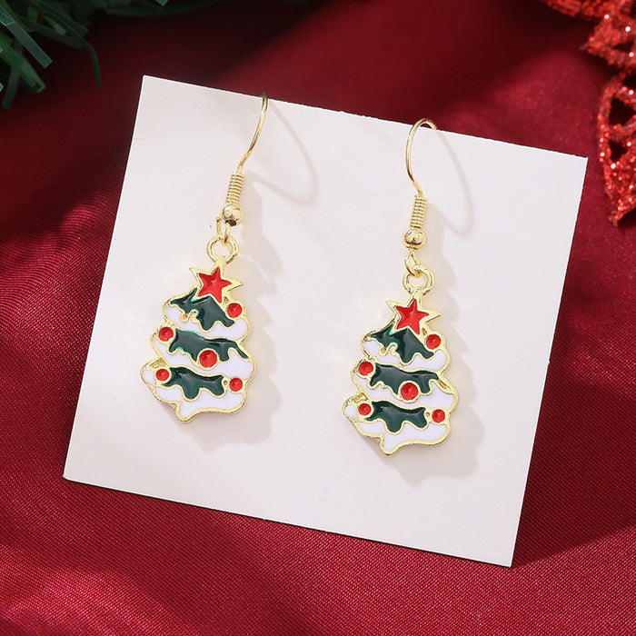 Wholesale Christmas  snowflake earrings,  candy cane bell elk earrings,  Christmas hat earrings
