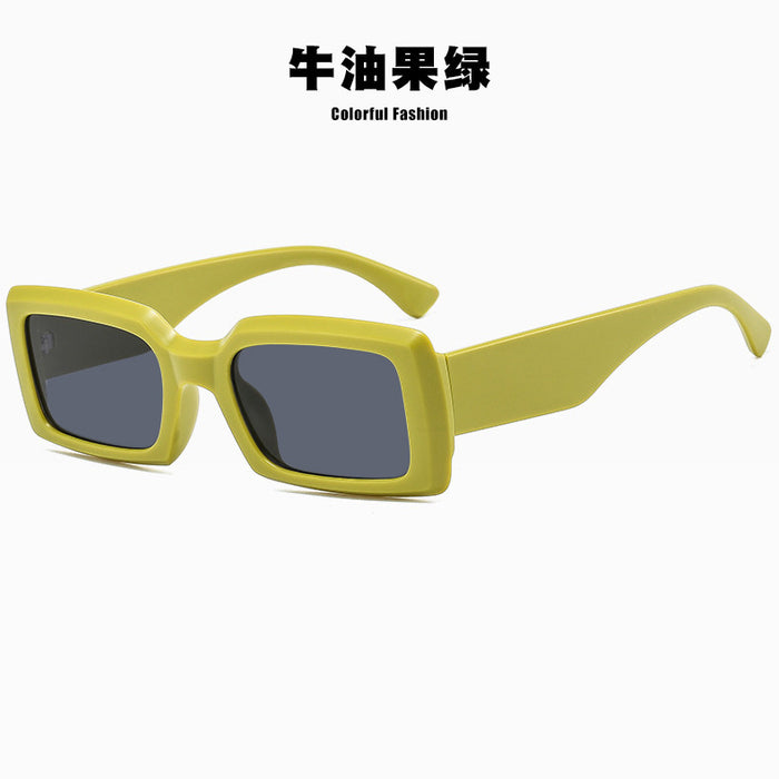 Wholesale avocado green Sunglasses Personalized Hip Hop Sunglasses Trendy Square