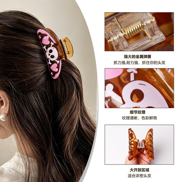 Wholesale Acrylic Hair Claw Clip Pumpkin Bat Dark Style Hair Accessory