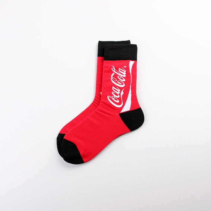 Wholesale Letter casual sports jacquard red youth mid tube socks trendy socks long socks