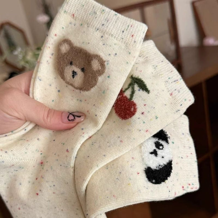 Wholesale Dot yarn socks, solid color pile socks, cute, breathable, sweat absorbing, odor proof, versatile socks, mid tube socks