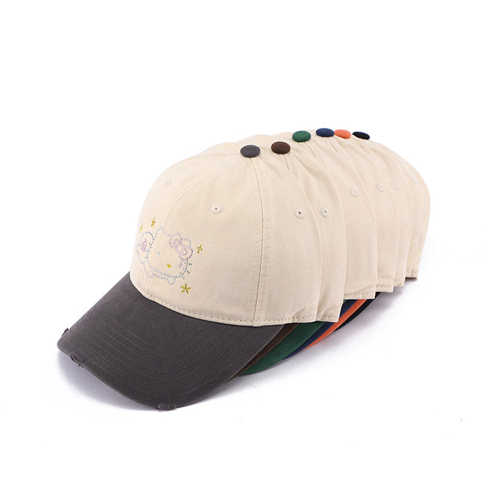 Wholesale Baseball cap new sweet color blocked sun hat wide brim duckbill cap for men