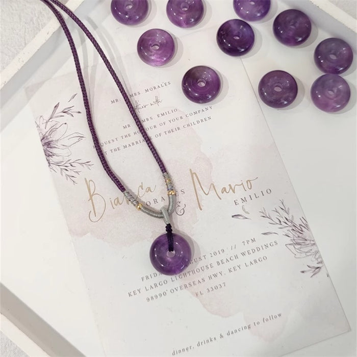 Wholesale Minimalist new necklace, minimalist temperament, purple pendant, collarbone chain