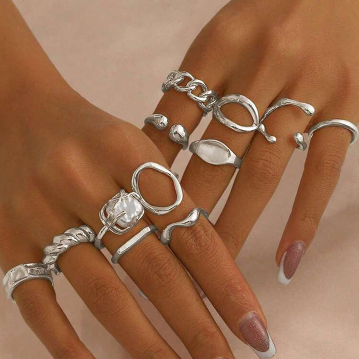 Wholesale Adjustable ring opening, personalized geometric ring, fashionable accessory, handmade jewelry