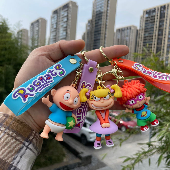 Wholesale Small soldier keychain, 3D cartoon character keychain, cute and mischievous bag pendant