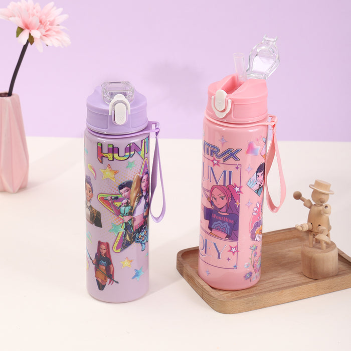 Wholesale Kpop cute cartoon large capacity plastic Tumblers