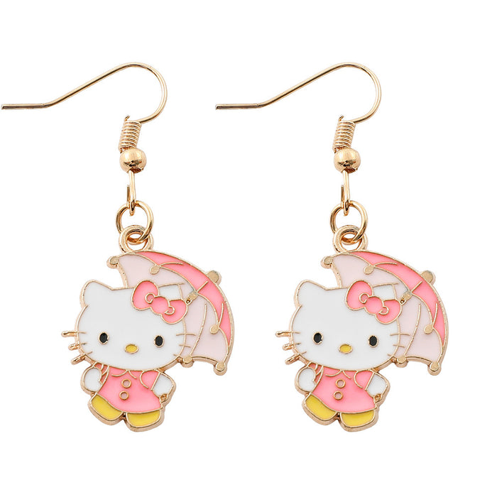 Wholesale Sanrio Cartoon Earrings Cute KT Earrings Student Girl Alloy Oil Drop Earrings Jewelry JDC-ES-BS001