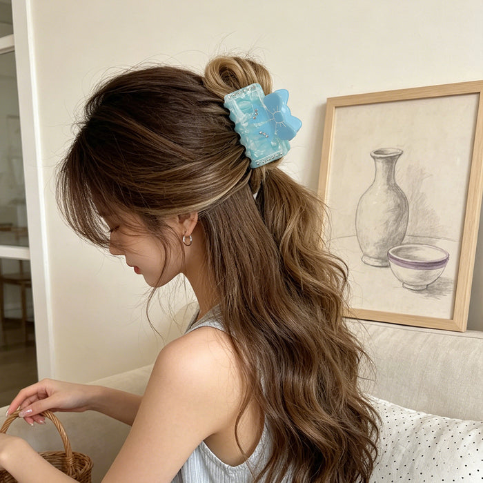 Wholesale French Style Butterfly Crystal Acetate Claw Hair Clip Medium Size for Women  Everyday Styling,  Boutique Resale Hair Accessory