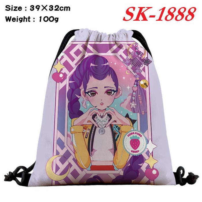 Wholesale Kpop drawstring storage bag with large capacity and full color design also functions as a shopping bag