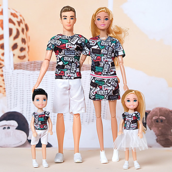 Wholesale suitable for 30CM a family of four dolls leisure family suit fashion couple bag shoes