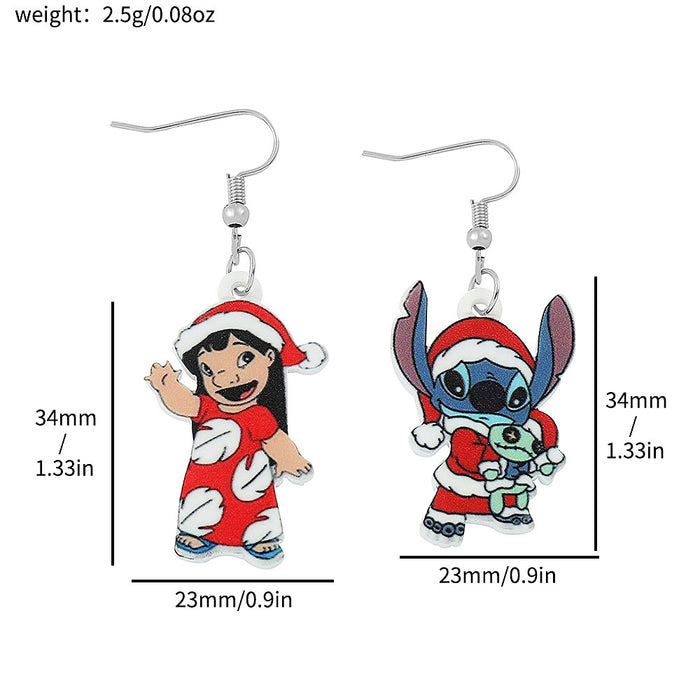 Wholesale Anime Star Stitch Acrylic Earrings Stitch Cartoon Doll Earrings JDC-ES-BS002