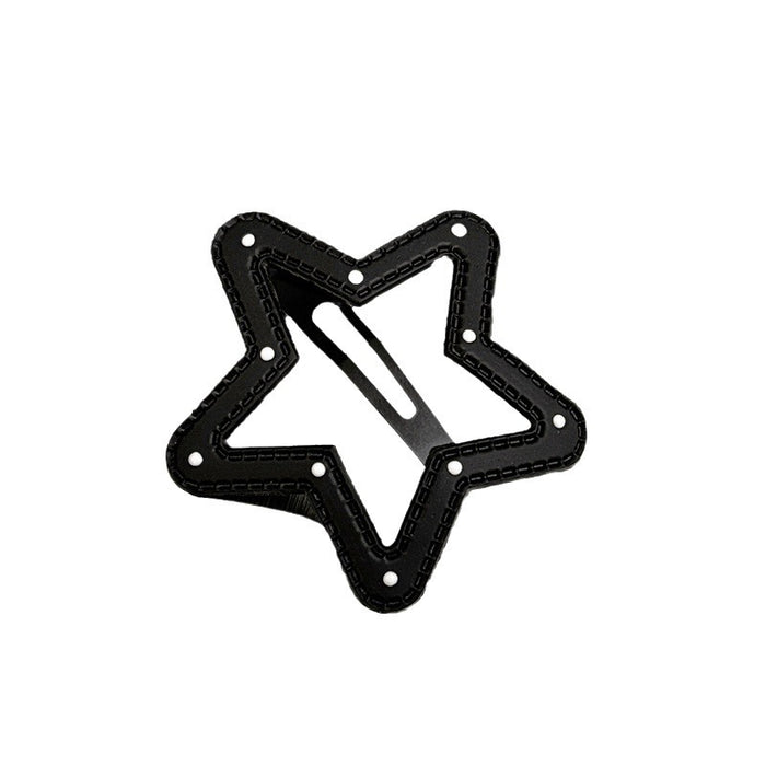 Wholesale Wave point leather hair clip with broken hair on the forehead, bangs clip, simple edge clip, hair clip headband