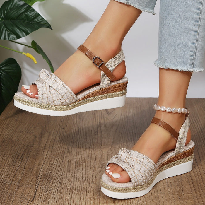 WholeSDle Summer PU Wedge Heel Thick Sole SDndals JDC-SD-Xinlan005