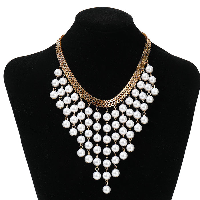 Wholesale Jewelry Multi-layer Long Pearl Tassel Necklace New Design Pearl Necklace