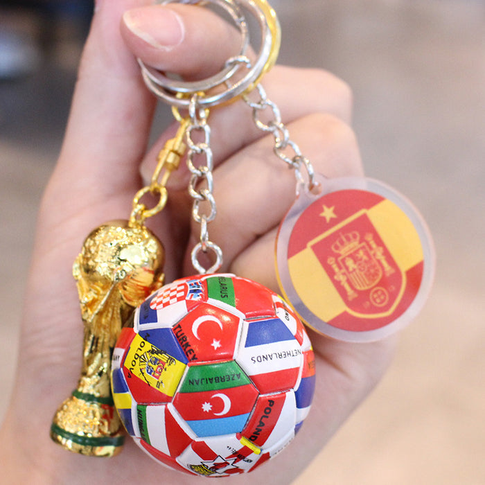 Wholesale Football Acrylic Car Keychain Pendant Gift for Fans