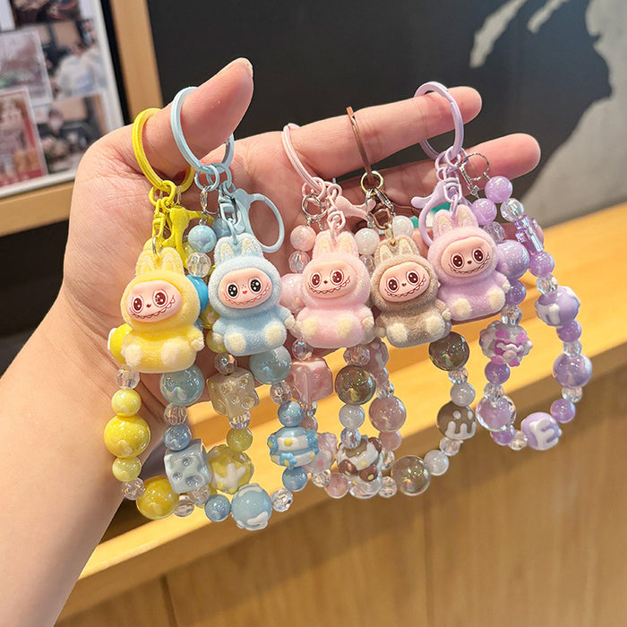 Wholesale Cartoon doll beaded phone charm keychain