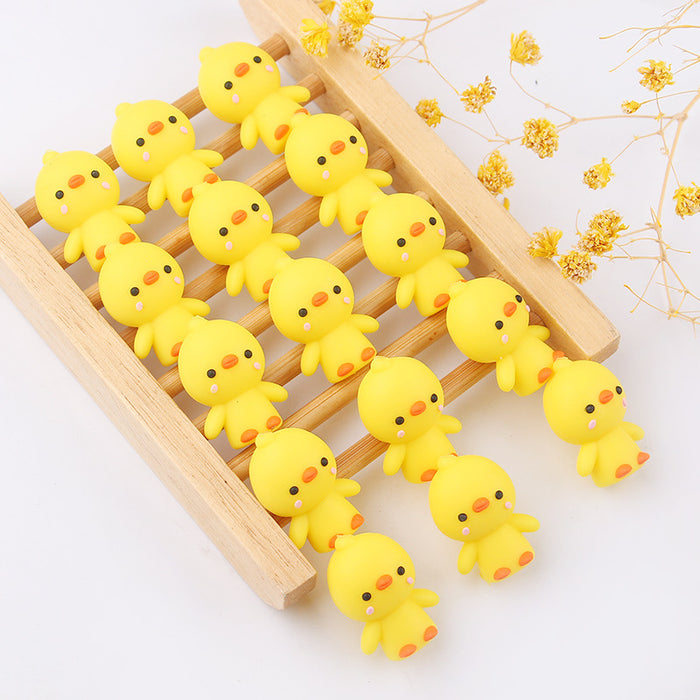 Wholesale Cartoon 3D Little Yellow Duck Silicone Focal Beads JDC-BDS-GuangTian014