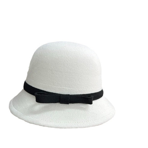 Wholesale Fisherman's hat women autumn and winter retro small fragrant style socialite top hat versatile bow basin hat