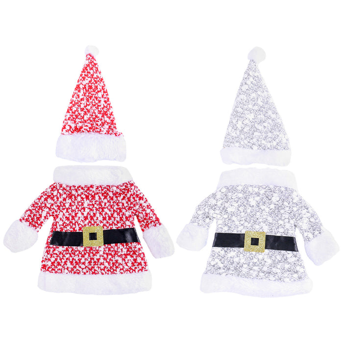 Wholesale Christmas Decorations New Clothes Hats Wine Bottle Set Knitted Three-dimensional Red Wine Set Dining Table Wine Bag