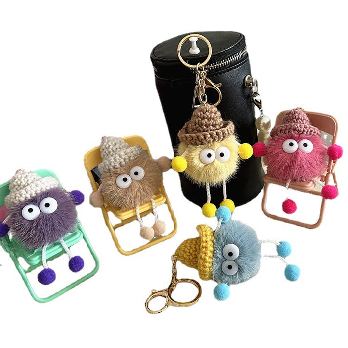 Wholesale Cute Little Briquettes Cartoon Car Keychain Plush Doll Doll Bag Pendant Accessories Gift