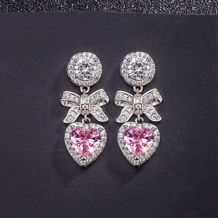 Wholesale Heart-shaped Bow Earrings