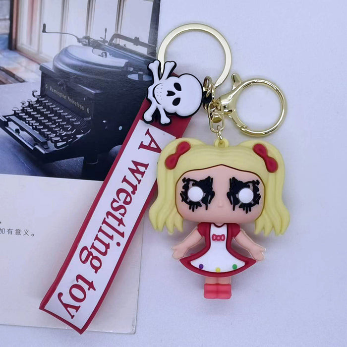 Wholesale Cross-border creative cartoon glue wrestling toy doll key chain bag car key chain accessories gift
