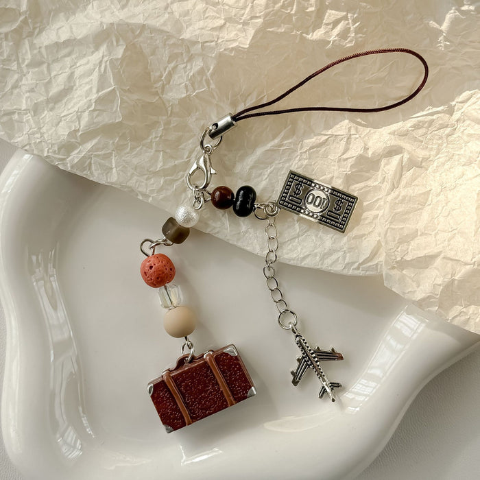 Wholesale mobile phone pendant retro creative backpack pendant hanging chain car key chain