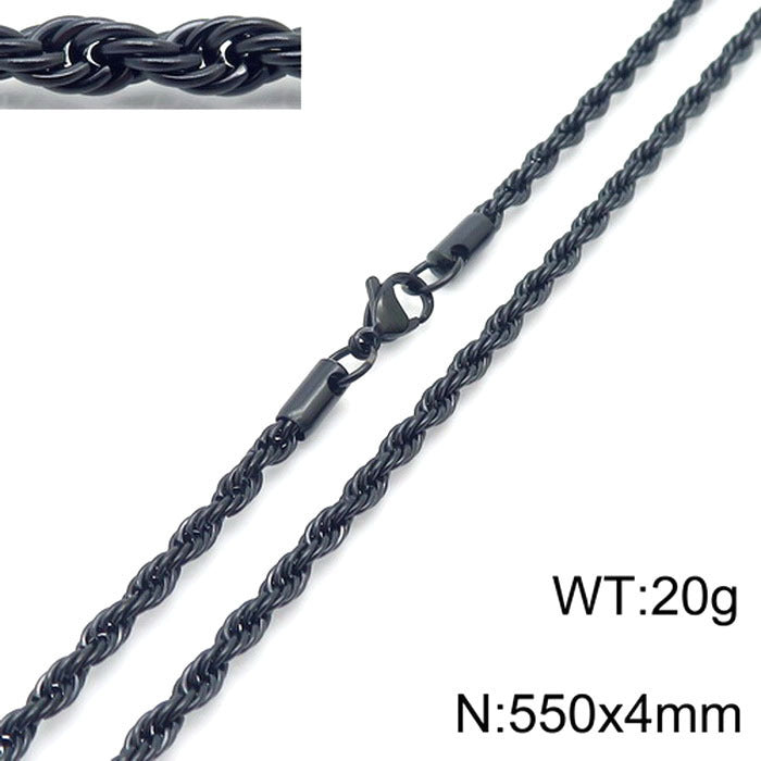 Wholesale Trendy Twist Chain Necklace Titanium Steel Jewelry