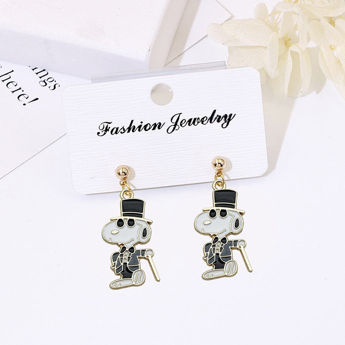 Wholesale Cute Cartoon Short Stud Earrings 925 Silver Jewelry Accessory for Women Gift MOQ≥2