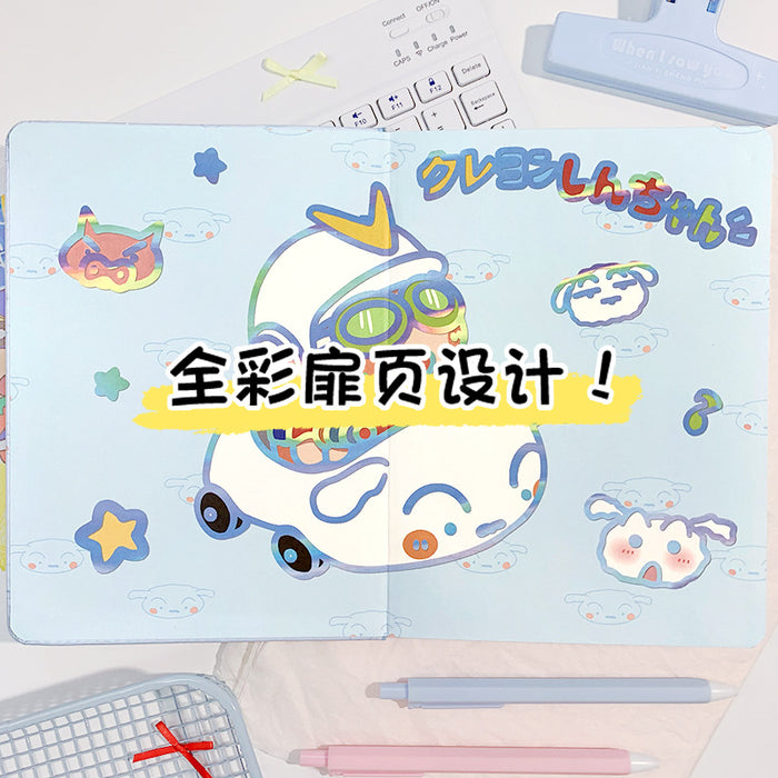 Wholesale Cute Driving Cartoon Coloring Page Notebook Laser Leather Cover Notepad