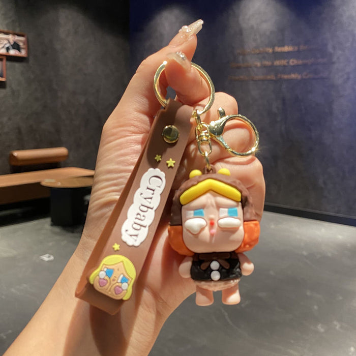 Wholesale Tear doll cartoon keychain cute  doll children' s school bag pendant keychain claw machine small gift