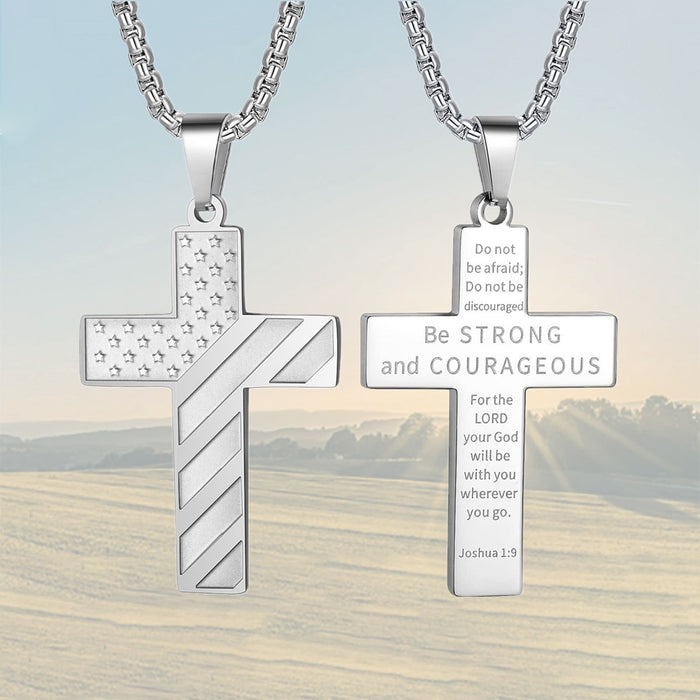 Wholesale Cross necklace stainless steel chain pendant