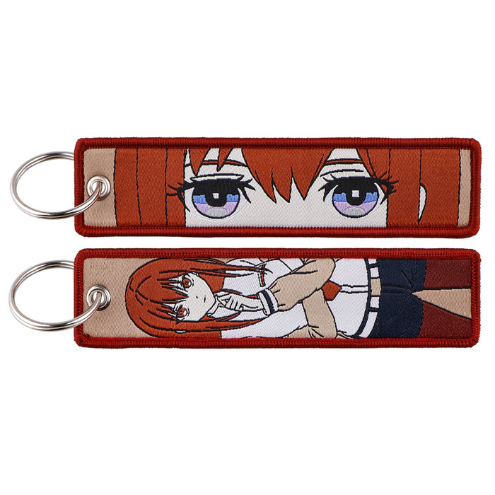 Wholesale Cartoon silk keychain lanyard  woven fabric keychain accessories