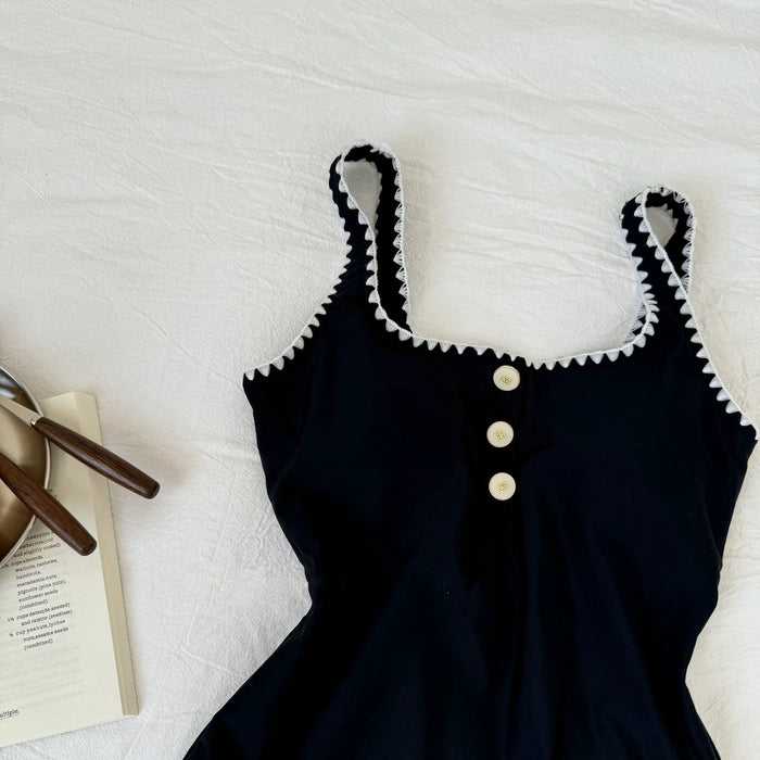 Wholesale New Island Vacation Simple Fashion Shoulder Strap One piece Bikini Sexy Seaside Beach Hot Spring Swimsuit