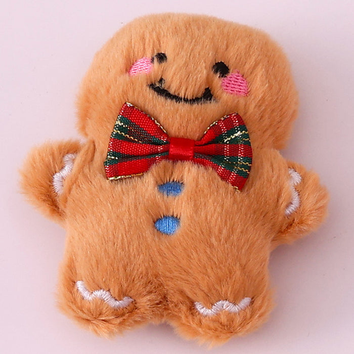 Wholesale Christmas Brooch Cute Plush Christmas Accessories Cartoon Pin Decorations Clothing Accessories