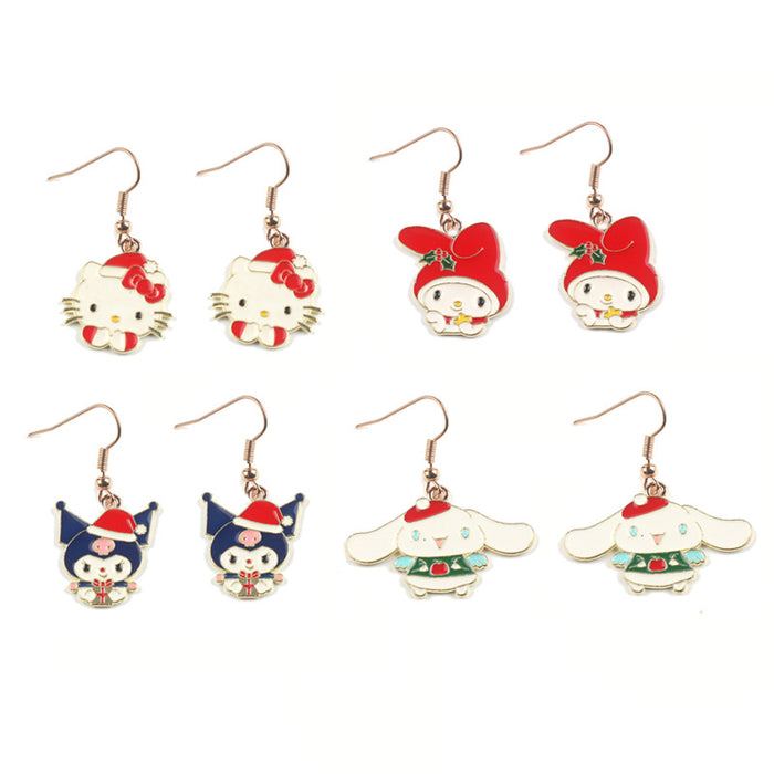 Wholesale 10pcs Cartoon Christmas Alloy Earrings (F) JDC-ES-FuYu003