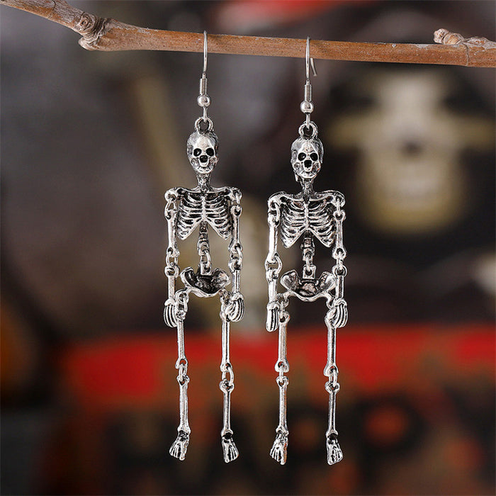 Wholesale Halloween Human Skull Alloy Earrings JDC-ES-Jings011