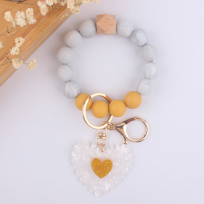 Wholesale Cartoon sunflower love keychain pendant