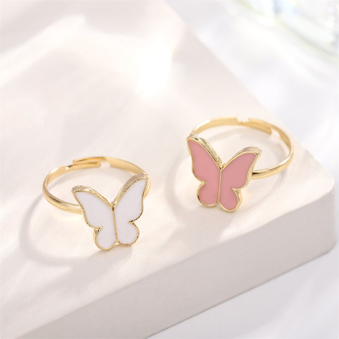 Wholesale Four-piece Set Jewelry Women' s Butterfly Necklace Bracelet Earrings Ring