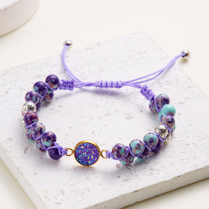 Wholesale Natural Stone Bracelet Hand-woven Round Natural Stone