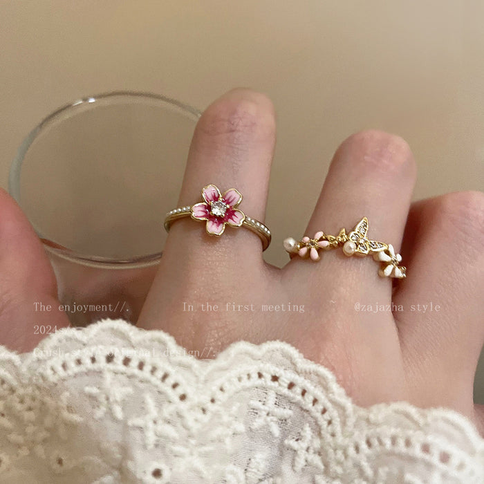 Wholesale Pearl Open Ring, New Fashionable Personalized Finger Ring, Light Luxury, Niche, High Sense Ring