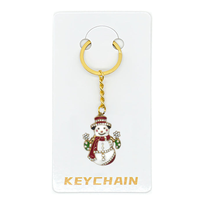 Wholesale Cartoon Christmas Metal Keychain Bag Charm Cute Holiday Gift Accessory
