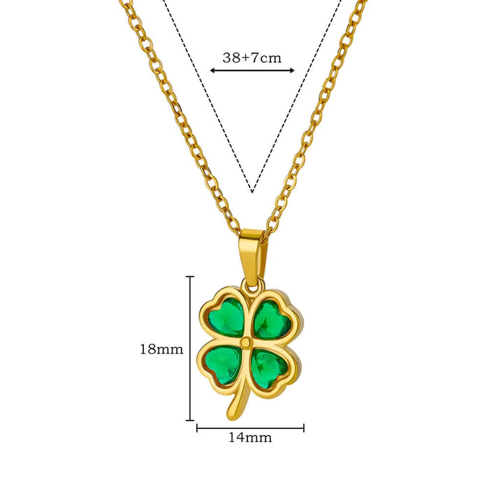 Wholesale Four-leaf clover flower  retro chain necklace