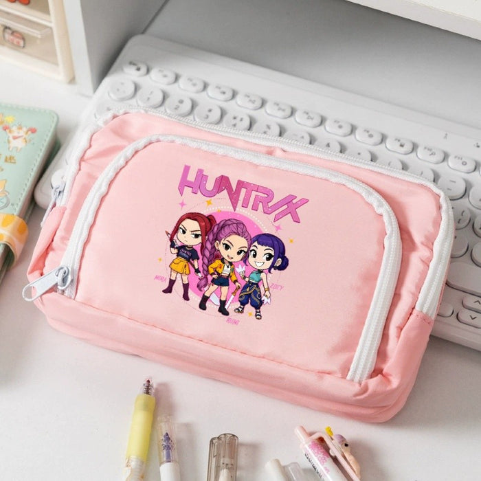Wholesale Candy-colored cartoon print Pencil Bags for primary and secondary school girls