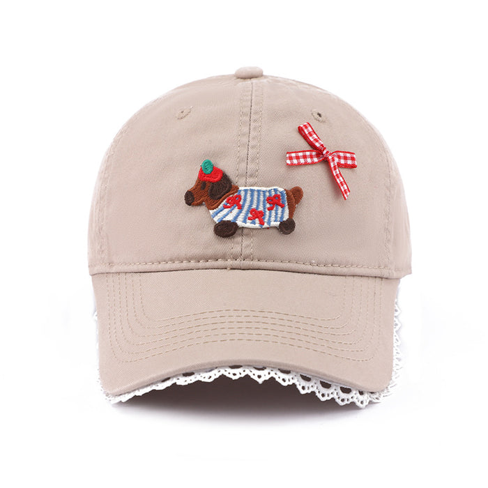 Wholesale Sunscreen hat, cute puppy duckbill hat, baseball cap