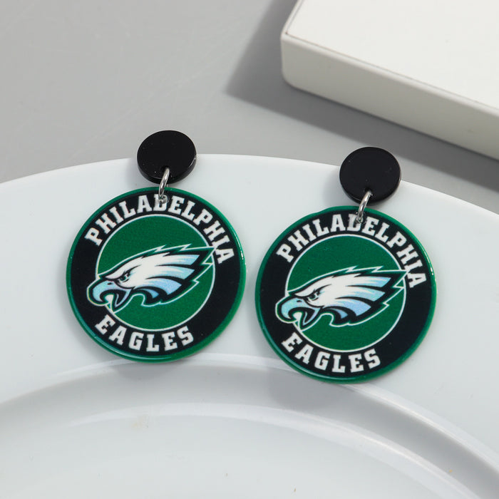 Wholesale Football League Exaggerated Earrings