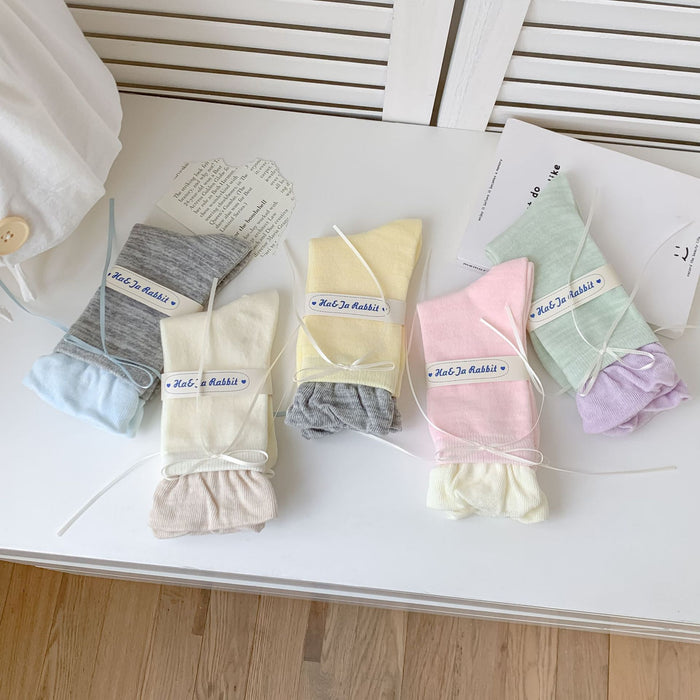Wholesale Sweet ballet style bow socks with versatile design and stacking