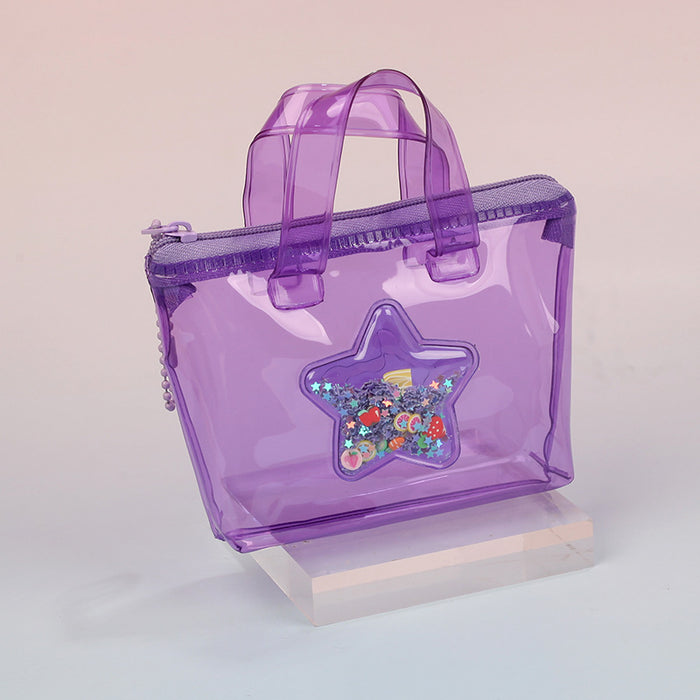 Wholesale Star Jelly Transparent PVC Coin Purse Earphone Pouch Bag Charm Gift
