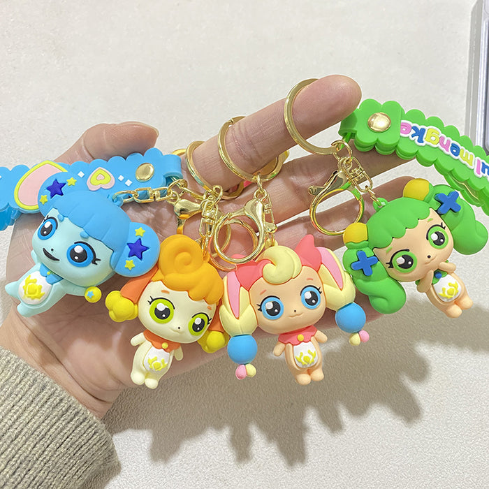 Wholesale Cartoon ful Cute Keychain Pendant Student Bookbag with Bell Pudding Dog Doll Pendant