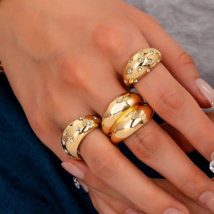 Wholesale  One  Set of Simple Daily Metal Ring Set